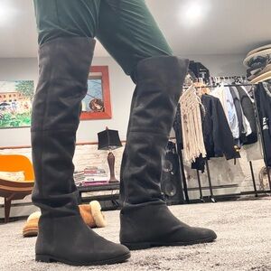 Gray Knee-High Women's Boots
